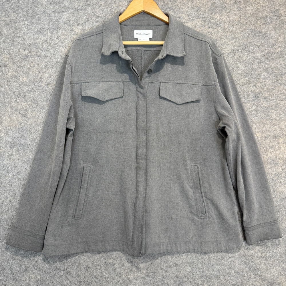 Ministry of Supply Shirt Jacket Mens 2XL Button Performance Lightweight‎ Shacket